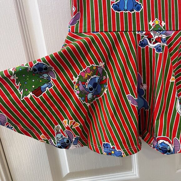 Wild Rich Kids WRK Disney Christmas Stitch Skirted Leotard Dress Girls Size 5/6 - Picture 16 of 16
